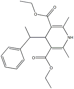 2,6-Dimethyl-4-(1-phenylethyl)-1,4-dihydropyridine-3,5-dicarboxylic acid diethyl ester Struktur