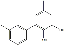 3-(3,5-Dimethylphenyl)-5-methylbenzene-1,2-diol,,结构式