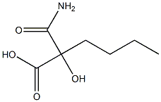 2-アミノカルボニル-2-ヒドロキシヘキサン酸 化学構造式