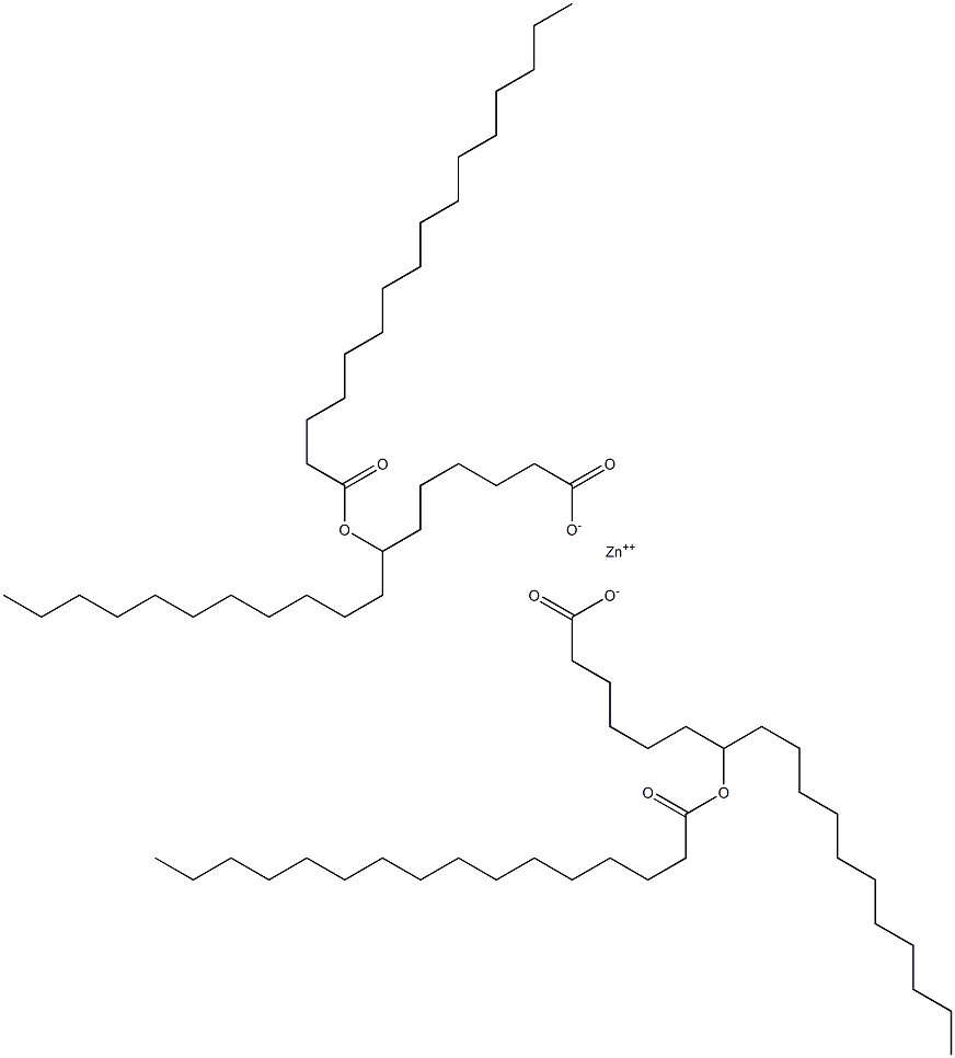 Bis(7-hexadecanoyloxyoctadecanoic acid)zinc salt Struktur