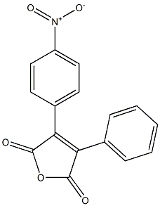 3-(4-ニトロフェニル)-4-フェニルフラン-2,5-ジオン 化学構造式