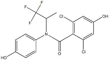 2,6-Dichloro-4-hydroxy-N-(4-hydroxyphenyl)-N-(2,2,2-trifluoro-1-methylethyl)benzamide Structure
