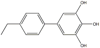 5-(4-エチルフェニル)ベンゼン-1,2,3-トリオール 化学構造式