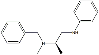 [2R,(+)]-N'-ベンジル-N'-メチル-N-フェニル-1,2-プロパンジアミン 化学構造式