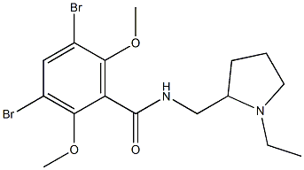 N-[(1-Ethyl-2-pyrrolidinyl)methyl]-2,6-dimethoxy-3,5-dibromobenzamide Structure