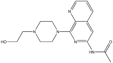 6-Acetylamino-8-[4-(2-hydroxyethyl)-1-piperazinyl]-1,7-naphthyridine,,结构式
