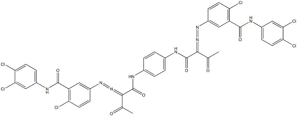 3,3'-[1,4-Phenylenebis[iminocarbonyl(acetylmethylene)azo]]bis[N-(3,4-dichlorophenyl)-6-chlorobenzamide] Structure