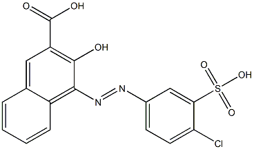 4-(4-クロロ-3-スルホフェニルアゾ)-3-ヒドロキシ-2-ナフタレンカルボン酸 化学構造式