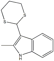 2-Methyl-3-(1,3-dithian-2-yl)-1H-indole,,结构式