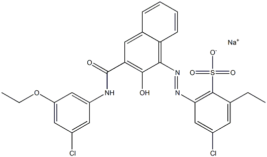 4-Chloro-2-ethyl-6-[[3-[[(3-chloro-5-ethoxyphenyl)amino]carbonyl]-2-hydroxy-1-naphtyl]azo]benzenesulfonic acid sodium salt Structure