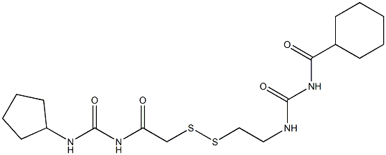 1-(Cyclohexylcarbonyl)-3-[2-[[(3-cyclopentylureido)carbonylmethyl]dithio]ethyl]urea Struktur