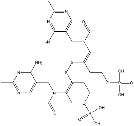 3,3'-Dithiobis[2-[formyl(2-methyl-4-aminopyrimidine-5-ylmethyl)amino]-5-(phosphonooxy)-2-pentene],,结构式