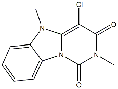 2,5-Dimethyl-4-chloropyrimido[1,6-a]benzimidazole-1,3(2H,5H)-dione Struktur