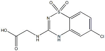 3-[(Carboxymethyl)amino]-6-chloro-4H-1,2,4-benzothiadiazine 1,1-dioxide 结构式