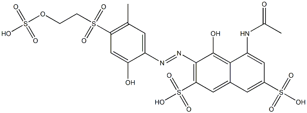 5-Acetylamino-4-hydroxy-3-[2-hydroxy-4-[2-(sulfooxy)ethylsulfonyl]-5-methylphenylazo]-2,7-naphthalenedisulfonic acid Structure