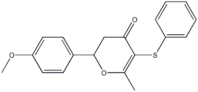 2-(p-Methoxyphenyl)-6-methyl-5-phenylthio-2,3-dihydro-4H-pyran-4-one 结构式