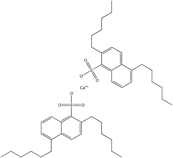 Bis(2,5-dihexyl-1-naphthalenesulfonic acid)calcium salt Structure