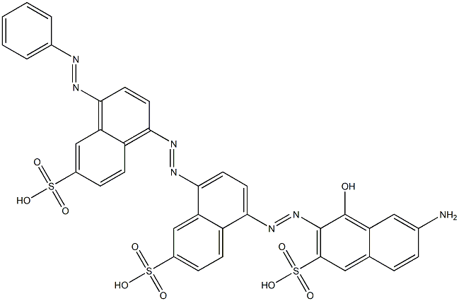5-[(7-Amino-1-hydroxy-3-sulfo-2-naphtyl)azo]-8-[[4-(phenylazo)-6-sulfo-1-naphtyl]azo]-2-naphthalenesulfonic acid 结构式