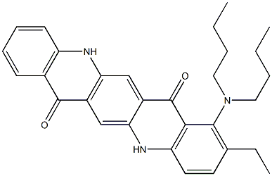 1-(Dibutylamino)-2-ethyl-5,12-dihydroquino[2,3-b]acridine-7,14-dione 结构式