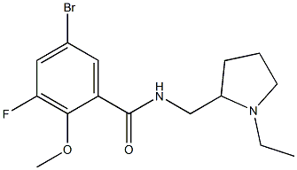 N-[(1-Ethyl-2-pyrrolidinyl)methyl]-2-methoxy-5-bromo-3-fluorobenzamide Structure