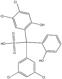 (3,5-Dichlorophenyl)(3,4-dichloro-6-hydroxyphenyl)(2-hydroxyphenyl)methanesulfonic acid Structure