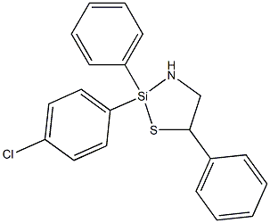 2-(4-クロロフェニル)-2,5-ジフェニル-1-チア-3-アザ-2-シラシクロペンタン 化学構造式