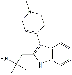 3-[(1-メチル-1,2,5,6-テトラヒドロピリジン)-4-イル]-2-(2-メチル-2-アミノプロピル)-1H-インドール 化学構造式