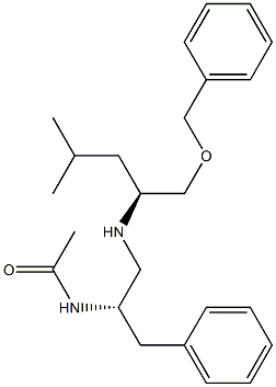 (2S)-3-フェニル-N-[(1S)-1-(ベンジルオキシメチル)-3-メチルブチル]-2-(アセチルアミノ)-1-プロパンアミン 化学構造式
