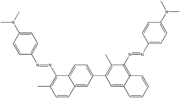 4,4'-Bis(4-dimethylaminophenylazo)-3,3'-dimethyl-2,7'-binaphthalene,,结构式