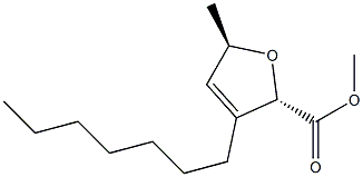 (2S,5R)-3-ヘプチル-5-メチル-2,5-ジヒドロフラン-2-カルボン酸メチル 化学構造式