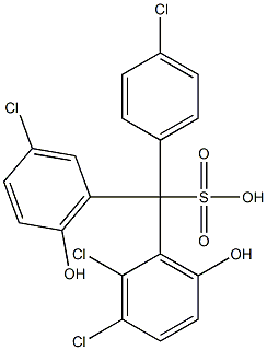 (4-Chlorophenyl)(3-chloro-6-hydroxyphenyl)(2,3-dichloro-6-hydroxyphenyl)methanesulfonic acid,,结构式