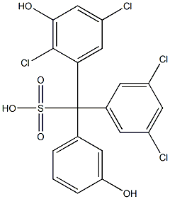 (3,5-ジクロロフェニル)(2,5-ジクロロ-3-ヒドロキシフェニル)(3-ヒドロキシフェニル)メタンスルホン酸 化学構造式
