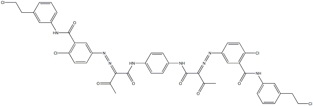 3,3'-[1,4-Phenylenebis[iminocarbonyl(acetylmethylene)azo]]bis[N-[3-(2-chloroethyl)phenyl]-6-chlorobenzamide] Struktur