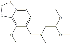 N-(2,2-ジメトキシエチル)-N-メチル-N-(4-メトキシ-1,3-ベンゾジオキソール-5-イルメチル)アミン 化学構造式