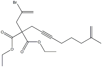 2-ブロモ-11-メチル-ドデカ-1,11-ジエン-6-イン-4,4-ジカルボン酸ジエチル 化学構造式