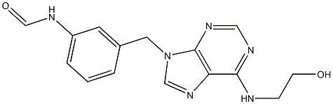 N-[3-[[6-[(2-ヒドロキシエチル)アミノ]-9H-プリン-9-イル]メチル]フェニル]ホルムアミド 化学構造式