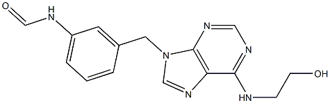 N-[3-[[6-[(2-Hydroxyethyl)amino]-9H-purin-9-yl]methyl]phenyl]formamide Structure