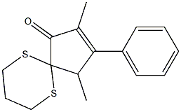 2,4-Dimethyl-3-phenyl-6,10-dithiaspiro[4.5]dec-2-en-1-one Struktur