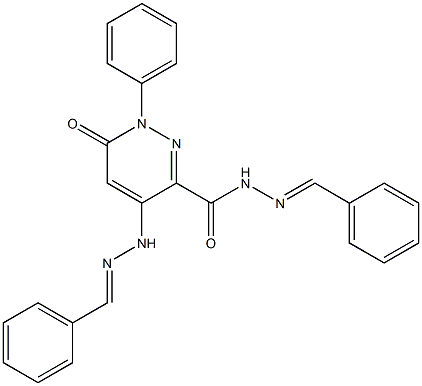 1,6-Dihydro-N'-benzylidene-4-(N'-benzylidenehydrazino)-6-oxo-1-phenylpyridazine-3-carboxylic acid hydrazide Structure