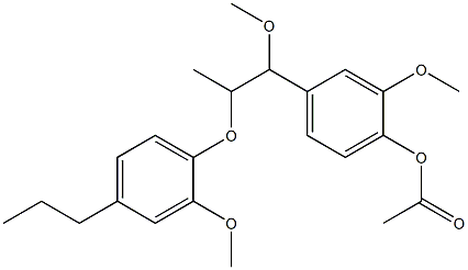 1-Methoxy-2-methyl-1-(4-acetoxy-3-methoxyphenyl)-2-(4-propyl-2-methoxyphenoxy)ethane Structure