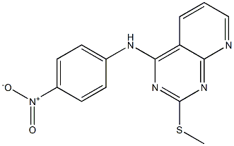 4-[4-ニトロアニリノ]-2-(メチルチオ)ピリド[2,3-d]ピリミジン 化学構造式