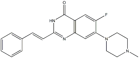 2-[(E)-2-Phenylethenyl]-6-fluoro-7-(4-methyl-1-piperazinyl)quinazolin-4(3H)-one Structure