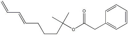 Phenylacetic acid 1,1-dimethyl-5,7-octadienyl ester Struktur