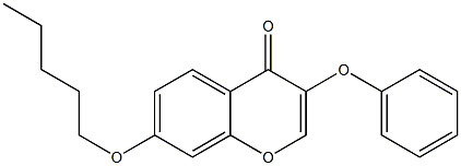 3-Phenoxy-7-pentyloxy-4H-1-benzopyran-4-one,,结构式