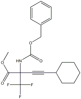 2-(Benzyloxycarbonylamino)-2-trifluoromethyl-4-cyclohexyl-3-butynoic acid methyl ester Struktur