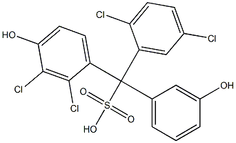 (2,5-Dichlorophenyl)(2,3-dichloro-4-hydroxyphenyl)(3-hydroxyphenyl)methanesulfonic acid Struktur