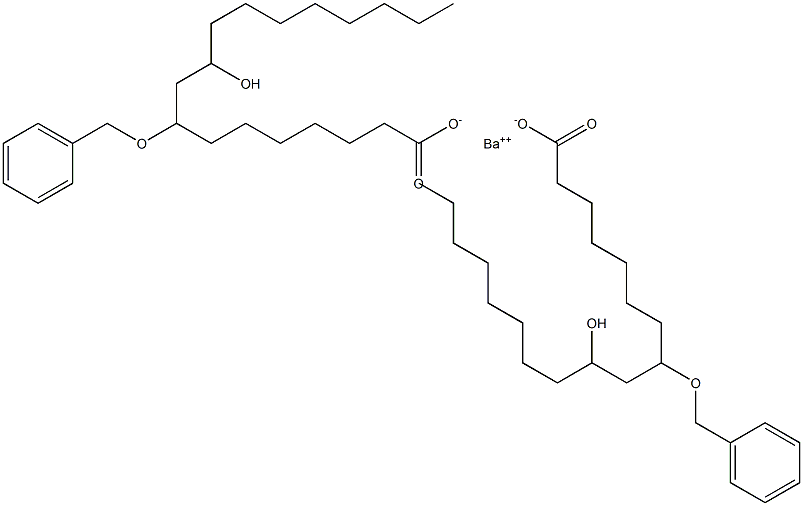 Bis(8-benzyloxy-10-hydroxystearic acid)barium salt,,结构式