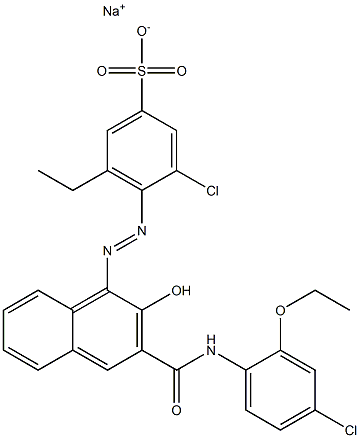 3-Chloro-5-ethyl-4-[[3-[[(4-chloro-2-ethoxyphenyl)amino]carbonyl]-2-hydroxy-1-naphtyl]azo]benzenesulfonic acid sodium salt