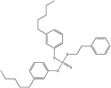 ジチオりん酸O,O-ビス(3-ペンチルフェニル)S-(2-フェニルエチル) 化学構造式