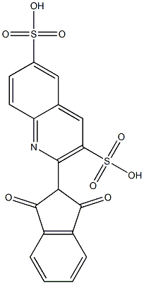 2-(1,3-Dioxoindan-2-yl)quinoline-3,6-disulfonic acid Struktur